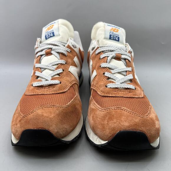 New Balance 574 Classic Shoes Mens Size 11 D Orange Suede Running ENCAP Sneakers - Picture 2 of 8
